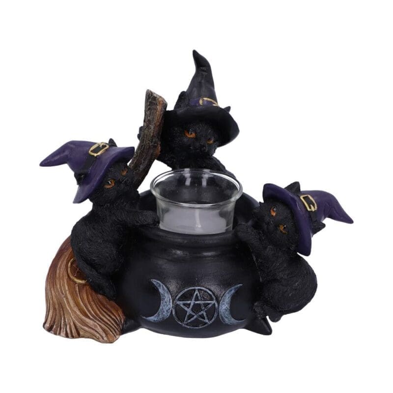 Familiar Cauldron Cat Candle Holder
