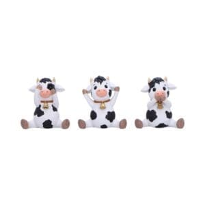 Three Wise Cows Figurines: See No Evil, Hear No Evil, Speak No Evil