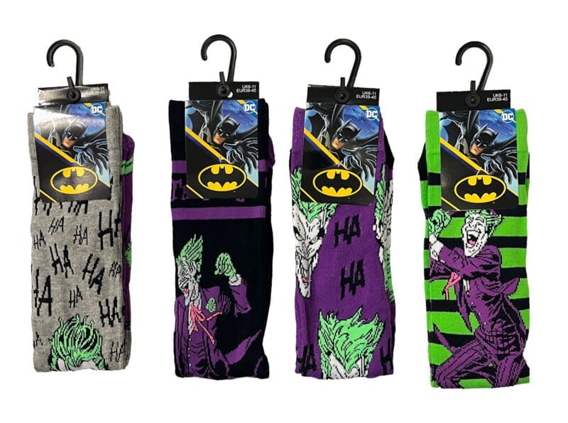 DC-Comics-Batman-The-Joker-Ha-Ha-socks-Set-of-4-designs DC Comics socks